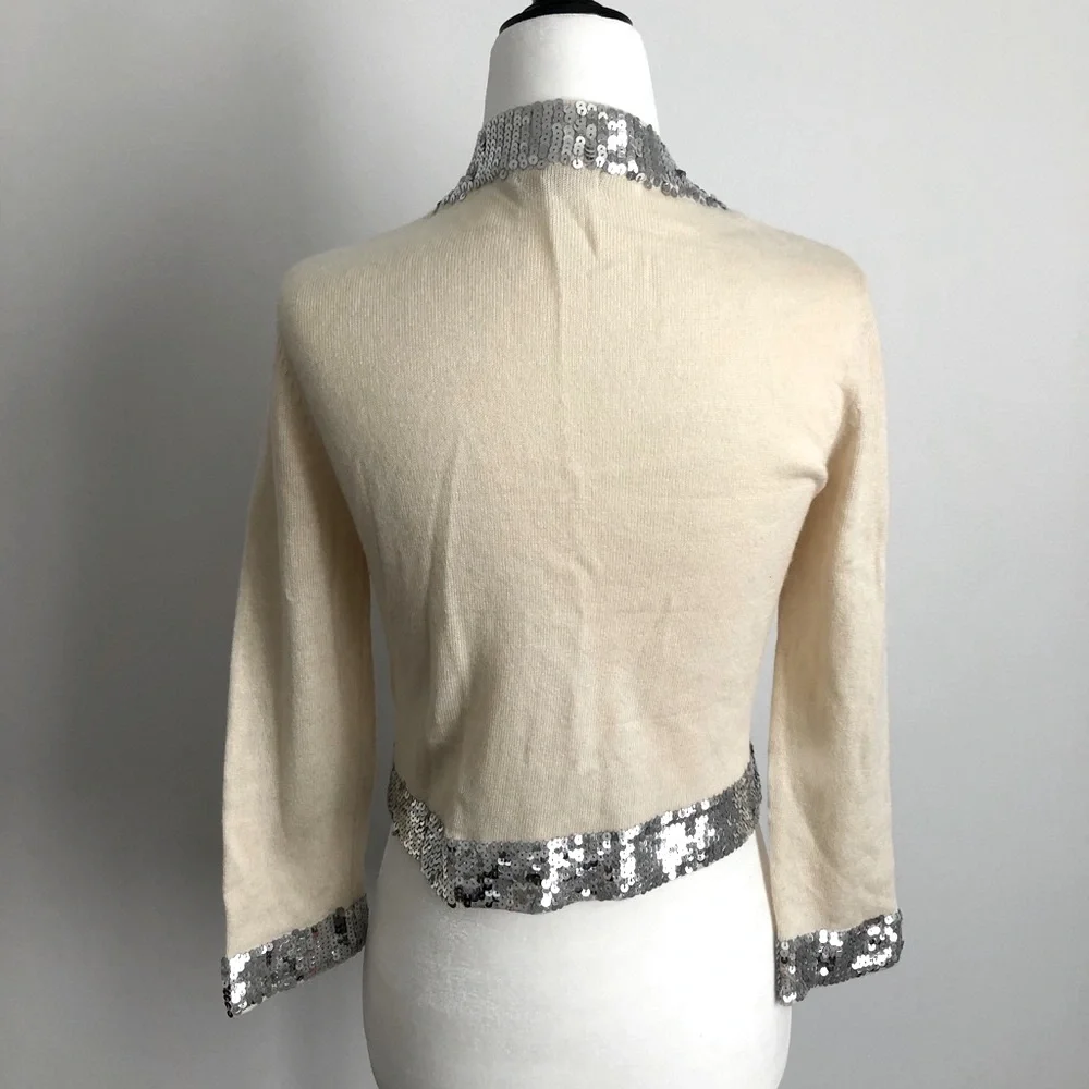 Vintage Silk Wool blend sequin embellished cardigan - Picture 4 of 7